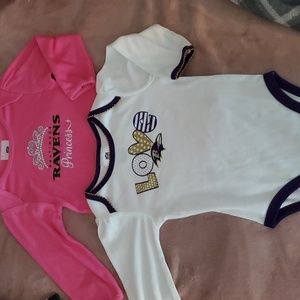 Ravens 18 months Girls onesies NWOT